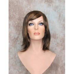 ALICIA S | Brown Strawberry Medium Wig Layered Skin Part Bangs