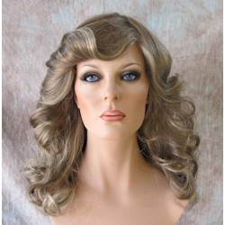 FARAH | 1970s Flipped Look Ash Blonde Long Wig Curly Skin Part 