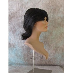 DEIDRE | Dark Brown Medium Wig Shag Long Bangs Flicked Back Ends