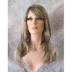 ALICIA | Ash Blonde Mix Long Wig Layers Skin Part Bangs 