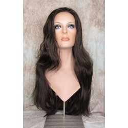 LINDA XL | Medium Dark Brown Long Layers Wig Full Skin Top 28" 