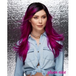 HIPSTER | Purple Dark Roots Long Wig Layers Heat OK Plum Nite