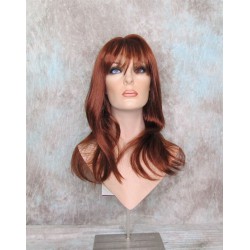 ALICIA | Copper Red Long Wig Layers Skin Part Full Bangs 