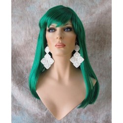 CLEO 601 | Dark Green Long Cleopatra Wig Straight Full Bangs 22"