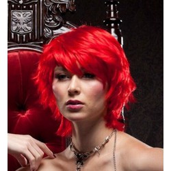 JINX | Firecracker Red Short Wig Messy Layers Shag COSPLAY Bangs