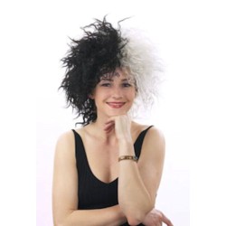 "CRUEL LADY" | Black White Costume Wig "Cruella da Ville" Costume Party