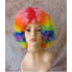 "Marty the Zebra" Style Rainbow Afro Wig Clown Afro Wigs Cosplay Costume