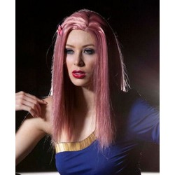 ZEN | Dark Pink COSPLAY Anime Long Wig Straight Skin Top Costume 