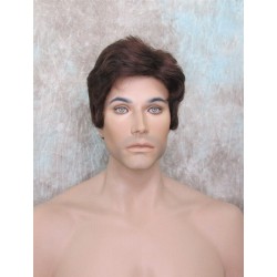 CHARLES | Dark Auburn Short Layered Men's Wig Simulated Side Part Man 