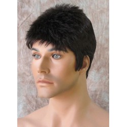 DANNY | Dark Brown Mix Spiky Top Men's Wig Short Short Sides 