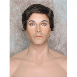 CHARLES | Medium Dark Brown Short Layered Men's Wig Simulated Side Part Man 