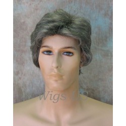 CHARLES | Dark Gray Short Layered Men's Wig Simulated Side Part Man 