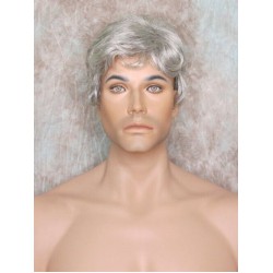 CHARLES | Medium Gray Short Layered Men's Wig Simulated Side Part Man 