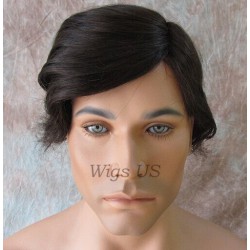 TP-010 | Dark Gray Men Toupee 6.5" X 8.5" Monofilament Hand Tied Base 